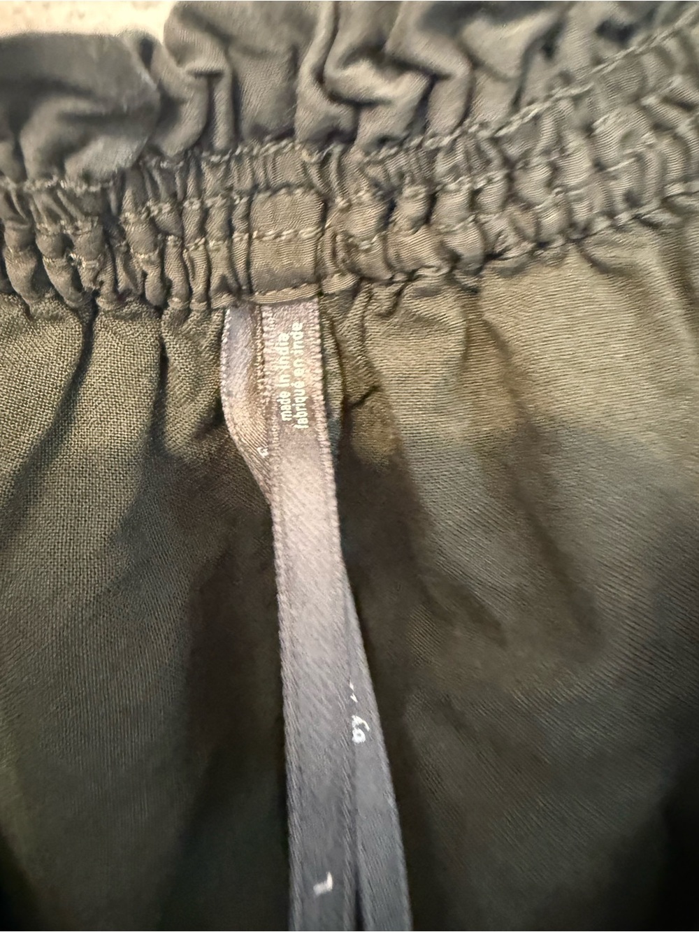 Anthropologie Olive Green Lace-Up Puff Sleeve Midi Dress large - Picture 5 of 10